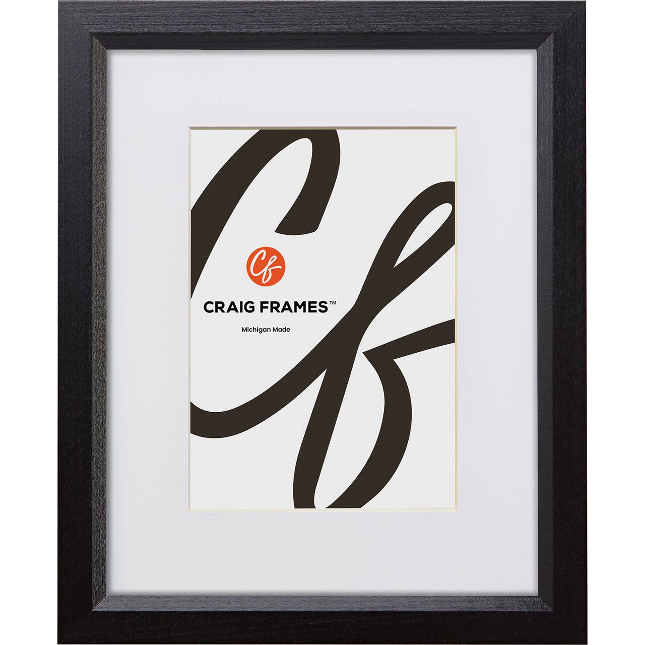 Craig Frames Economy Ebony Hardwood Picture Frame with Mat